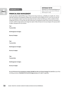 Financial Risk Management Worksheet