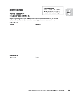 Whole-Farm SWOT Analysis Worksheet