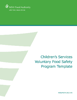 NSW Children's Services Food Safety Program Template