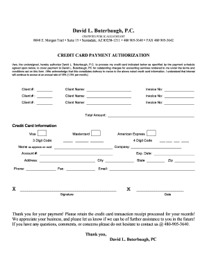 Credit Card Payment Authorization