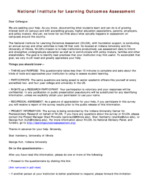 National Institute for Learning Outcomes Assessment Survey
