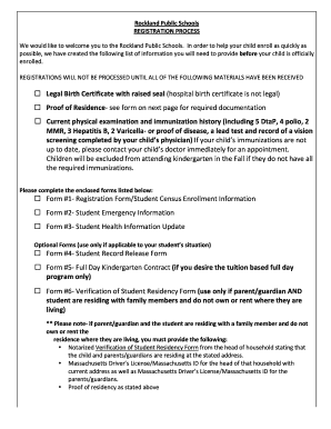Rockland Public Schools Registration Form