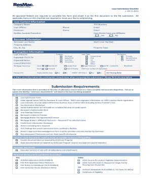 Loan Submission Checklist