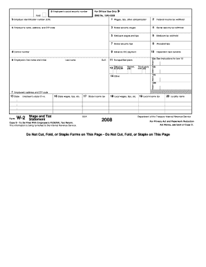 Form W-2 Wage and Tax Statement