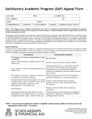 Satisfactory Academic Progress Appeal Form