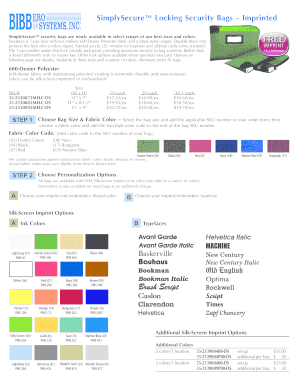 SimplySecure Locking Security Bags Order Form