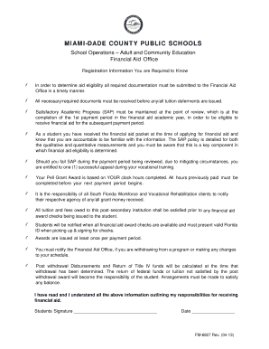 Miami-Dade Financial Aid Registration Form