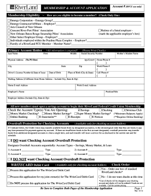 RiverLand Federal Credit Union Membership Application