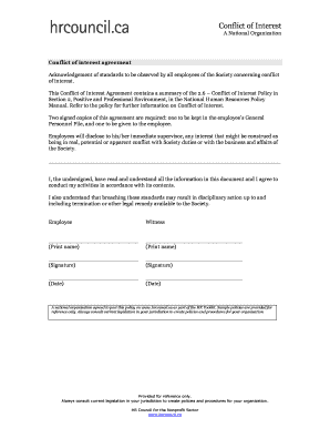 Conflict of Interest Agreement