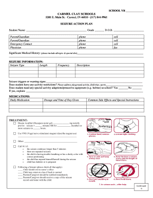 Seizure Action Plan