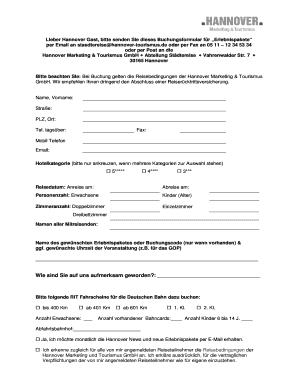 Buchungsformular für „Erlebnispakete“