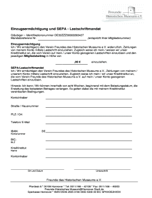 Einzugsermächtigung und SEPA - Lastschriftmandat