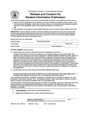 Student Information Publication Consent Form