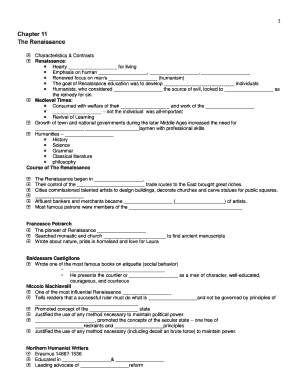 Renaissance History Study Guide