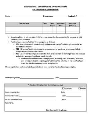 Professional Development Approval Form
