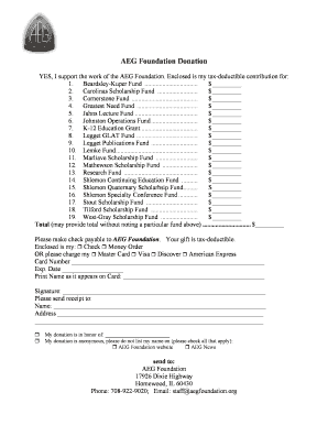 AEG Foundation Donation Form