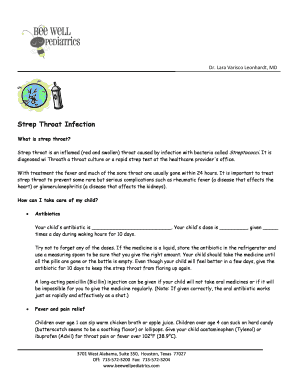 Strep Throat Infection Care Instructions