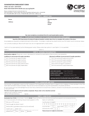 CIPS Examination Enrolment Form