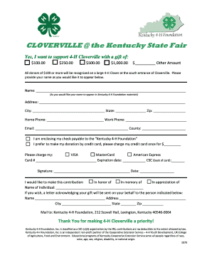 Kentucky 4-H Foundation Donation Form