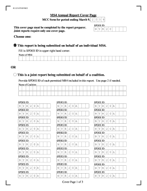MS4 Annual Report Cover Page