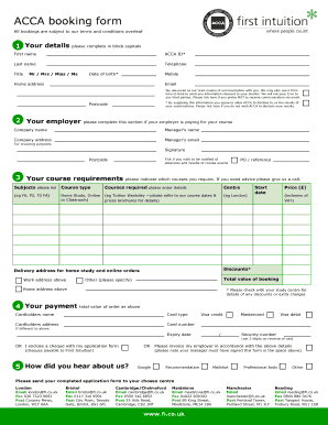 ACCA Course Booking Form