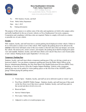 NSU Parking Decal Application