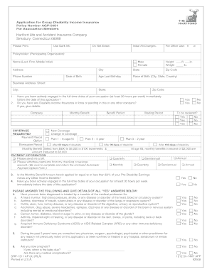 Group Disability Income Insurance Application