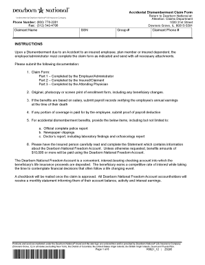 Accidental Dismemberment Claim Form