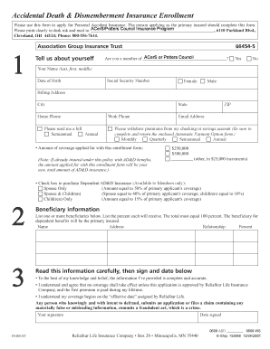 Accidental Death & Dismemberment Insurance Enrollment Form