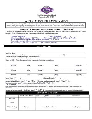 Finger Lakes Gaming Employment Application