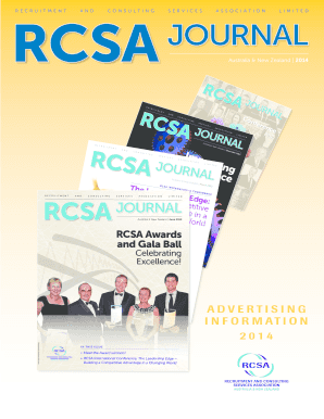 RCSA Journal Advertising Booking Form