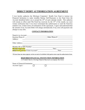 Direct Debit Authorization Agreement