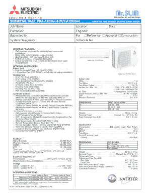 Mitsubishi Air Conditioning System Submittal Form