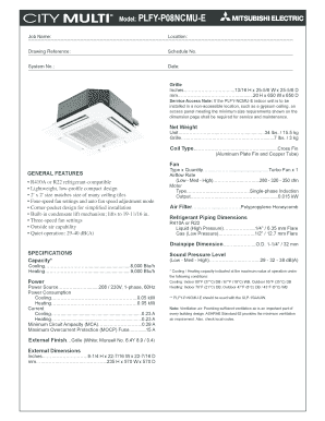 Model: PLFYP08NCMUE Job Name: Location: Drawing Reference: Schedule No
