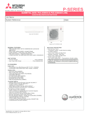 Mitsubishi Heat Pump System Submittal Form