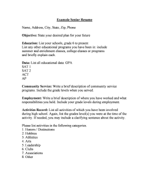 Senior Resume Template