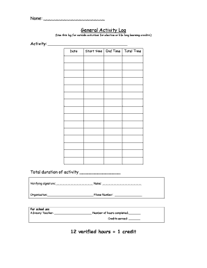 General Activity Log