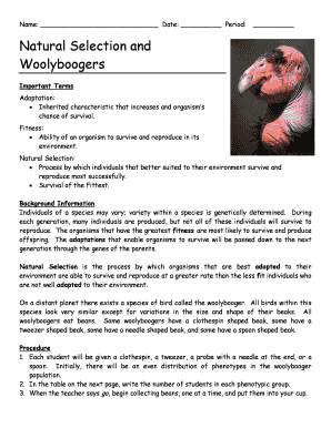 Woolyboogers Natural Selection Lab