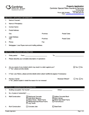 Property Insurance Application
