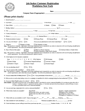Job Seeker Registration Form