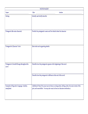 Literary Analysis Notes Packet