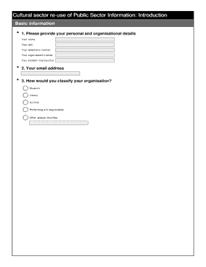 Cultural Sector Re-use Survey
