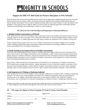 Dignity in Schools Campaign-NY Support Form