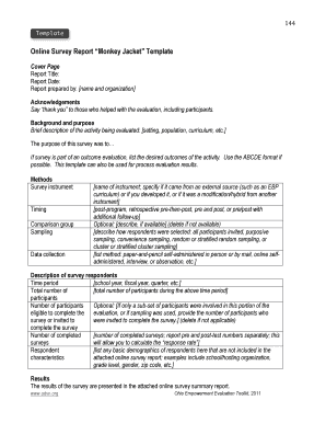 Online Survey Report Template