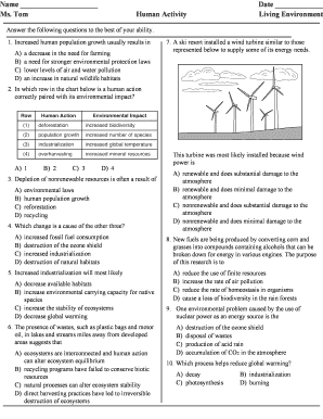 Human Activity Living Environment Quiz