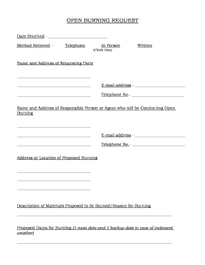Open Burning Request Form