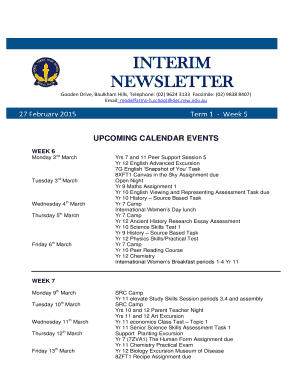Model Farms High School Newsletter and Forms