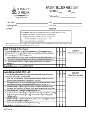 Student Teacher Assessment Form