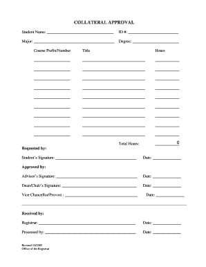 Collateral Approval Form