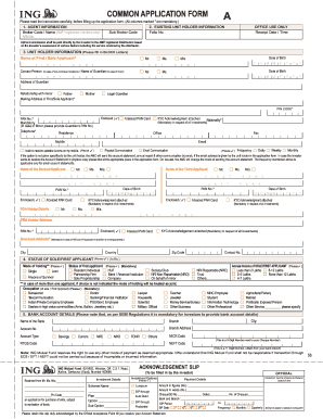 ING Mutual Fund Application Form